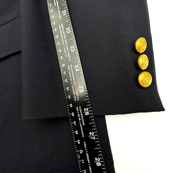 JOS A. BANK 48L Black Wool Executive Collection Gold Button Blazer Suit Jacket - Picture 12 of 12